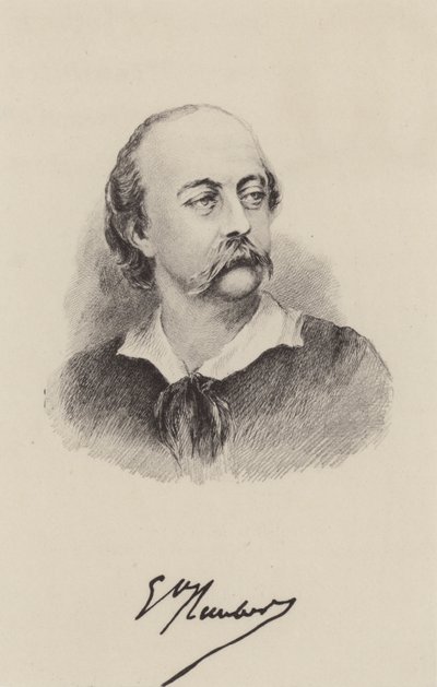 Gustave Flaubert, romanziere francese (incisione) da French School