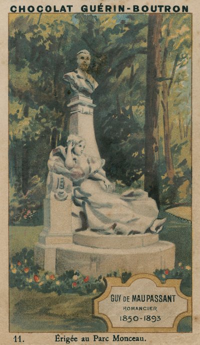 Guy de Maupassant, Romanziere, 1850-1893, eretta al Parc Monceau da French School