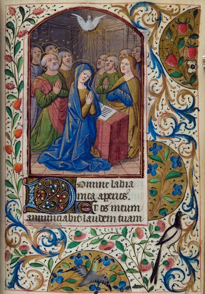 Pentecoste, dal Libro delle Ore, Uso di Parigi, metà del XV secolo da French School