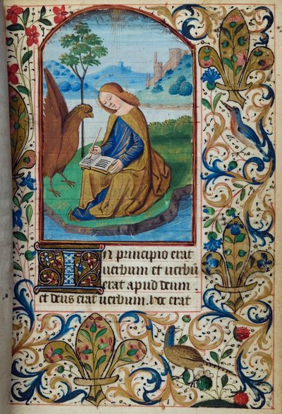 San Giovanni Evangelista, dal Libro delle Ore, Uso di Parigi, metà del XV secolo da French School