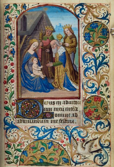 Adorazione dei Magi, dal Libro delle Ore, Uso di Parigi, metà XV secolo da French School
