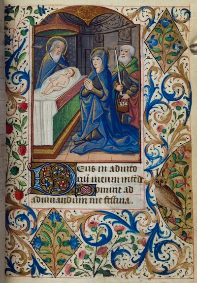 Presentazione al Tempio, dal Libro delle Ore, Uso di Parigi, metà del XV secolo da French School