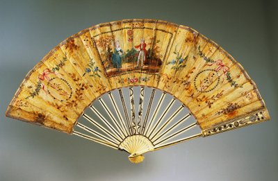 Ventaglio commemorativo del primo volo in mongolfiera da French School