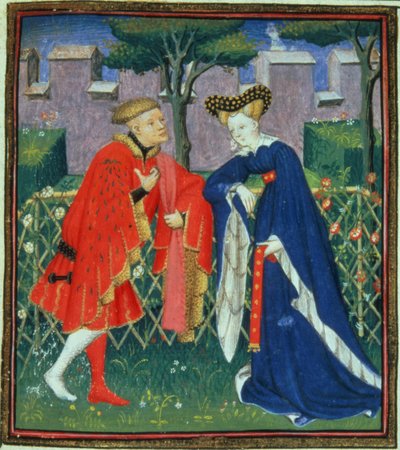 Cento ballate di una dama e del suo amante, copia parigina, c.1410-15 da French School