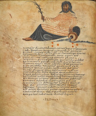 Illustrazione della costellazione Eridano e testo, c.820-40 da French School