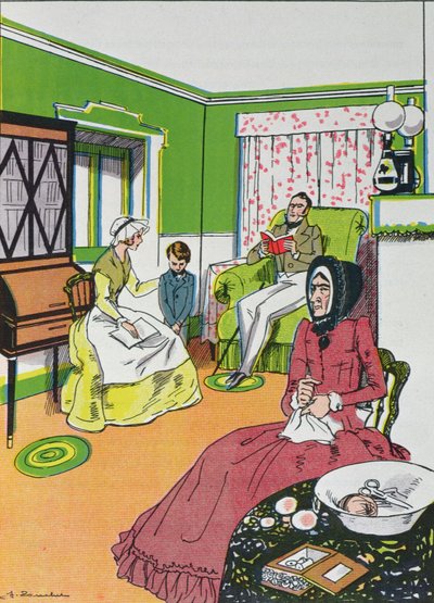 Non lo sa. Terribile., interruppe Miss Murdstone, dal Capitolo IV di David Copperfield di Charles Dickens (1812-70) da French School