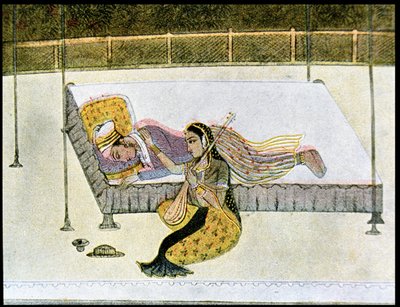 Non è nulla senza musica, illustrazione per Le Mille e una Notte, 1895 da French School
