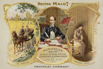 Hector Malot, romanziere francese (cromolito) da French School