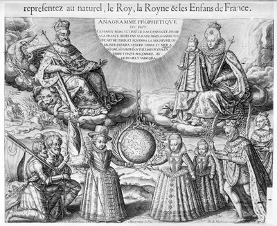 Enrico IV (1553-1610) con la sua famiglia, 1607 da French School