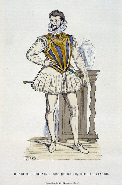 Enrico di Lorena, Duca di Guisa, detto il Balafré (1550 - 1588) - in "Francia e i francesi attraverso i secoli" di Augustin da French School