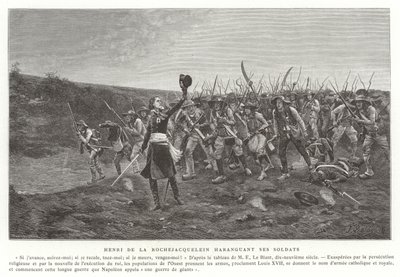 Henri de la Rochejaquelin che arringa i suoi soldati, Rivolta della Vandea, Francia da French School
