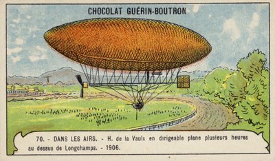 Henri de la Vaulx sorvola Longchamps in un dirigibile per diverse ore da French School