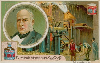Henry Bessemer, inventore britannico del processo Bessemer per la produzione dell
