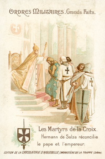 Hermann von Salza, Gran Maestro dei Cavalieri Teutonici, porta alla riconciliazione tra Papa Gregorio IX e l