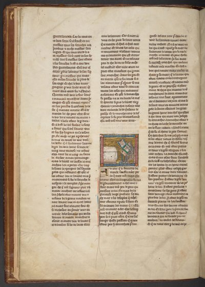 Eremita che scrive a una scrivania, da "Estoire del Saint Graal, La Queste del Saint Graal, Morte Artu", c.1315-25 da French School