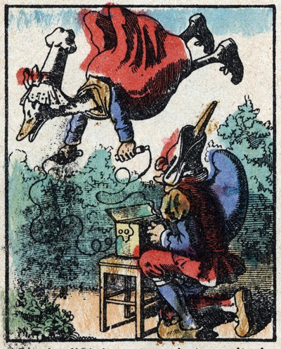 Storia del Dottor Pulcinella (Polichinelle). Incisione su legno di Imaging Pellerin - Epinal, sd. Fine XIX secolo da French School