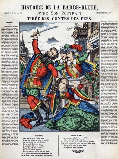 Storia di Barbablù, immagine della spina XIX secolo da French School