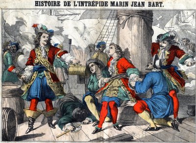 Storia del marinaio intrepido Jean Bart (1650-1702), corsaro francese. Immagine di Epinal della fine del XIX secolo da French School