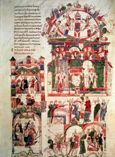 Storia della vita del re Salomone Pagina della Bibbia di Noailles (o Bibbia di Sant Pere de Roda o Saint Pierre de Rodas) X o XI secolo Parigi, B.N. da French School