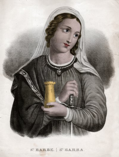 Santa Barba (incisione, ca. 1850) da French School
