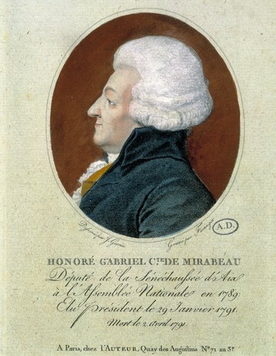 Honoré Gabriel (Honoré-Gabriel) Riqueti, Conte di Mirabeau (1749-1791): deputato della Seneschaussée di Aix all