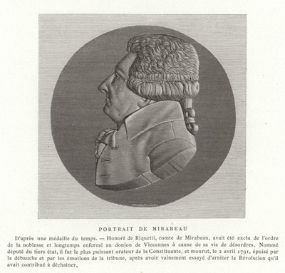 Honoré Gabriel Riqueti, conte di Mirabeau da French School