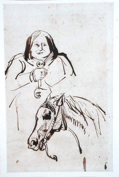 Honoré de Balzac (1799-1850) e il suo cavallo da French School