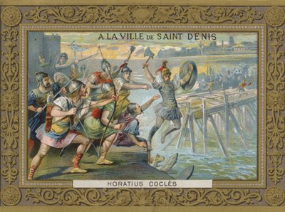 Orazio Coclite che si getta nel fiume Tevere, VI secolo a.C. da French School