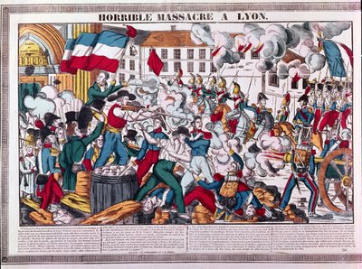 Orribile Massacro a Lione, 9 aprile 1834 da French School