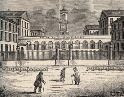 Hospice de la reconnaissance a Garches - Hauts-de-Seine - incisione in "PATRIE - DESCRIPTION PICTURESQUE DE LA FRANCE EN 6 VOLUMES BY LUCIEN HUARD - fine XIX secolo da French School