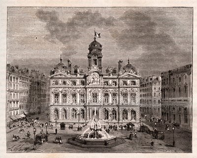 Hotel de Ville de Lyon - incisione in 