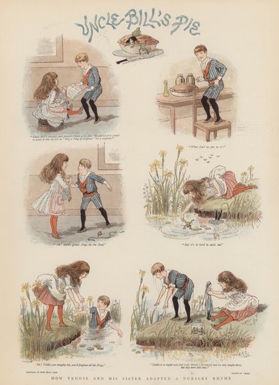 Come Teddie e sua Sorella adattarono una Filastrocca (cromolitografia) da French School