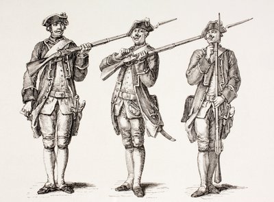 Come caricare un moschetto, da un libro di istruzioni francese del 1776, da 