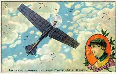 Hubert Latham vincendo il premio di altitudine al meeting aereo di Reims-Betheny da French School