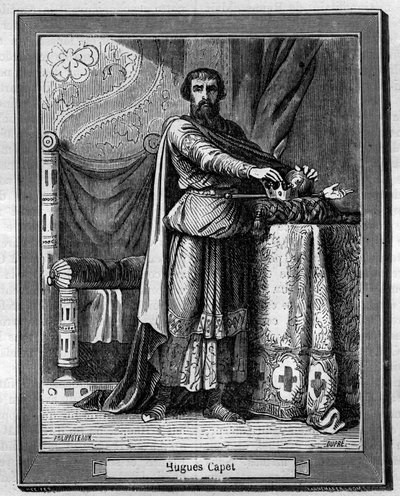 Ugo Capeto (940-996) re dei Franchi - incisione in 