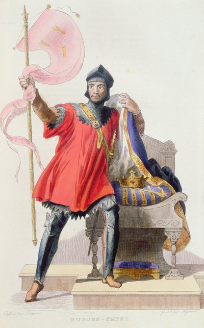 Hugues I Capet (941-996), Re di Francia, da Le Plutarque Francais di E. Mennechet, 1835 da French School