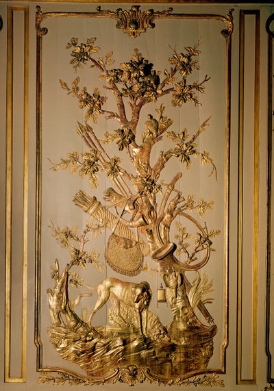 Scena di caccia, pannelli in legno originariamente dalla sala da pranzo dell
