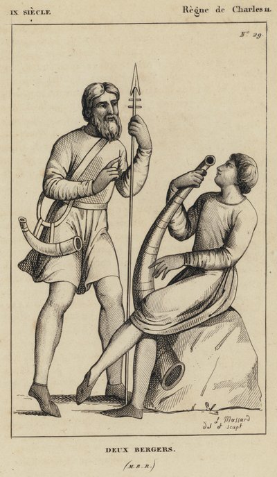IX secolo, regno di Carlo II, due pastori da French School