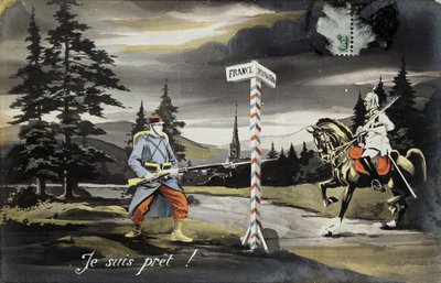 Sono pronto, cartolina della Prima Guerra Mondiale, 1914 da French School