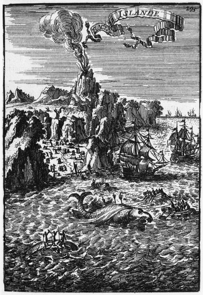 Islanda e pesca alla balena, illustrazione da Description de l