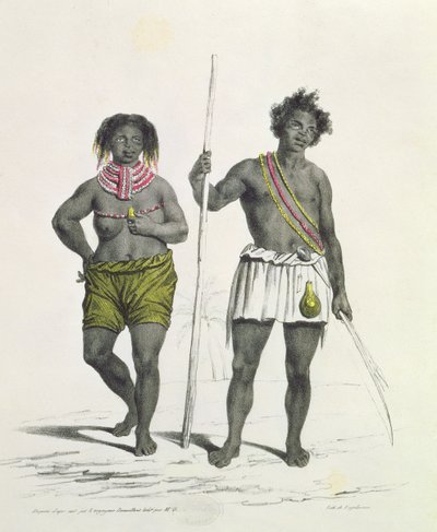 Idolatra nero del Regno di Benguela, Angola, inciso da Godefroy Engelmann da French School