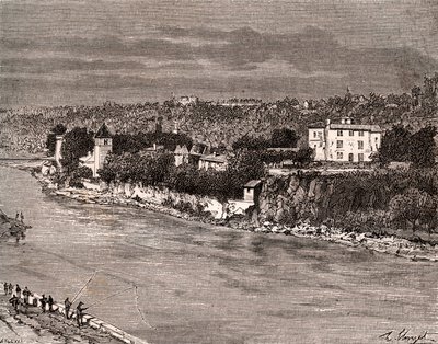 Ile Barbe nel mezzo della Saona, nel 9° arrondissement di Lione da French School