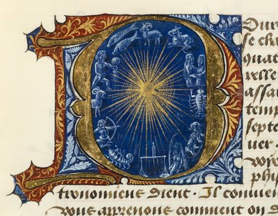 Lettera capitale iniziale illuminata D, dal Trattato di Medicina di Aldebrando di Firenze da French School