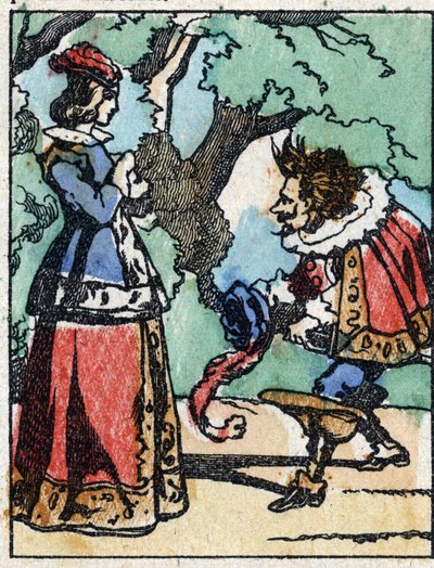 Illustrazione per "Riquet a la houppe", racconto di Charles Perrault (1628-1703), scrittore francese. Incisione su legno di Imaging Pellerin - Epinal, fine XIX secolo da French School