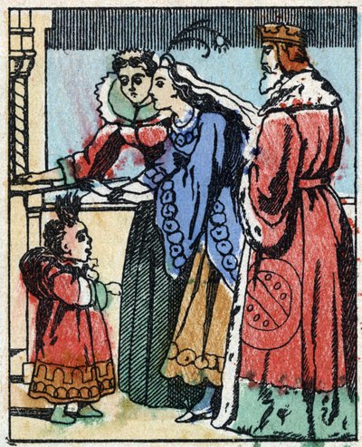 Illustrazione per "Riquet a la houppe", racconto di Charles Perrault (1628-1703), scrittore francese. Incisione su legno di Imaging Pellerin - Epinal, fine XIX secolo da French School