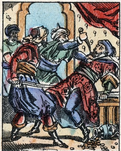 Illustrazione per le Mille e una notte. Ali-Baba (Ali Baba). Incisione su legno di Imaging Pellerin - Epinal, sd. Fine XIX secolo da French School
