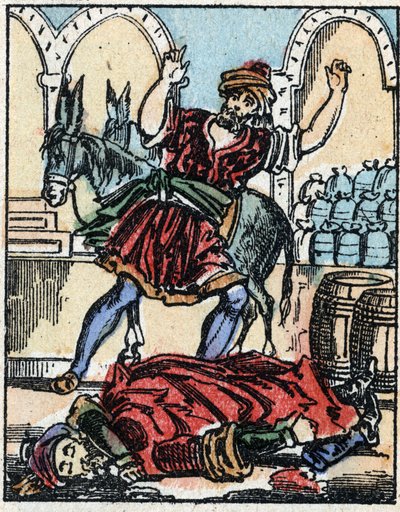 Illustrazione per le Mille e una notte. Ali-Baba (Ali Baba). Incisione su legno di Imaging Pellerin - Epinal, sd. Fine XIX secolo da French School