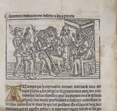 Illustrazione da Le Livre du Roy Modus et de la Reine Racio di Henri Ferrieres, 1486 da French School