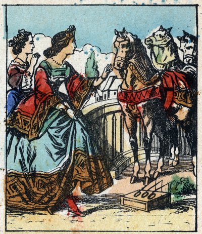 Illustrazione del racconto di Charles Perrault “Cenerentola o La scarpetta di vetro”. Incisione su legno di Imagery Pellerin - Epinal, fine XIX secolo. da French School
