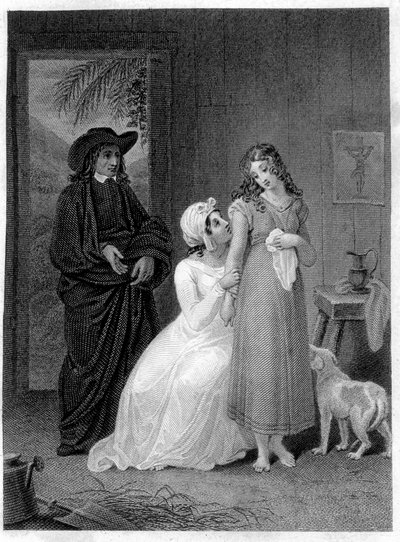 Illustrazione di "Paolo e Virginia": Virginia. Romanzo di Henri Bernardin de Saint Pierre, scrittore francese (1737-1814) da French School